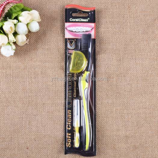 Charcoal Bristles Adult Toothbrush V Shape Orthodontic