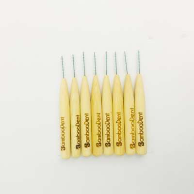 Organic zero waste bamboo wooden interdental brush